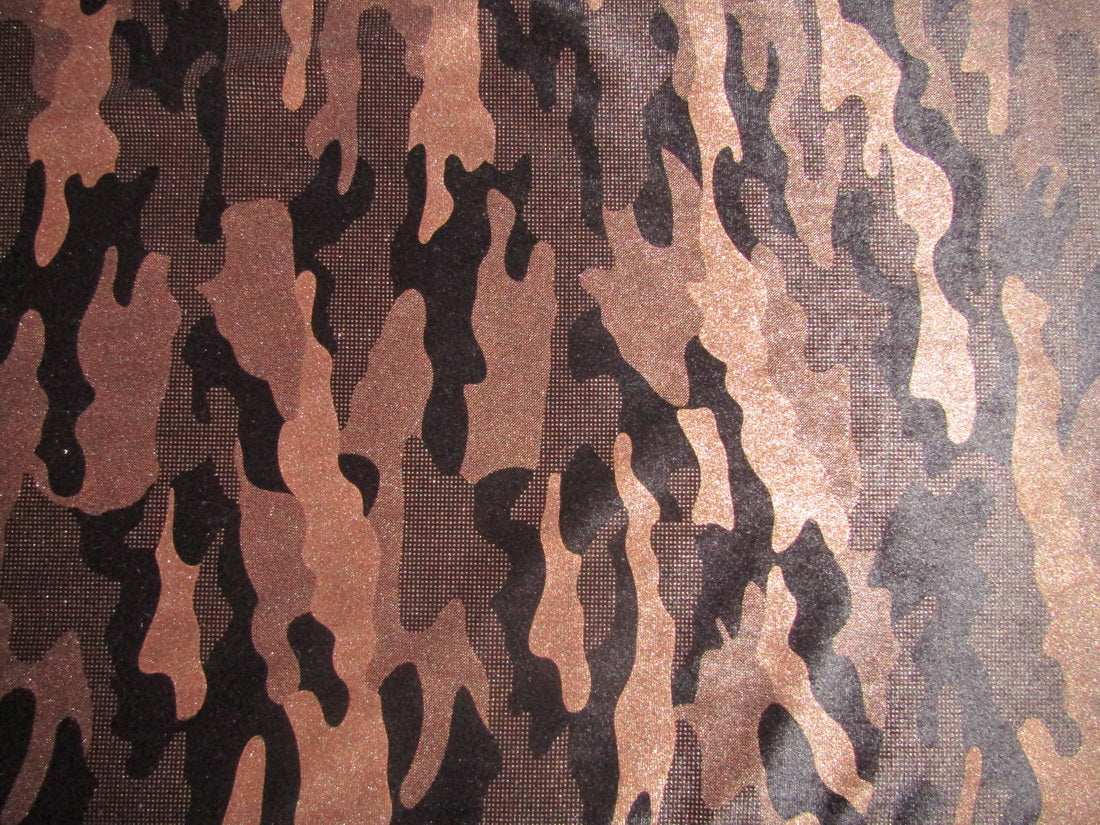 imported velvet tiger print Lycra shimmer lurex brown and black fabric 58" wide FF23[10482]