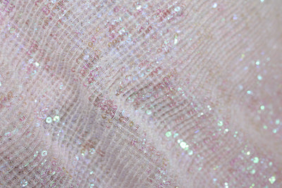 Baby Pink Net Fabric with self color SEQUENCE lycra 58&quot; Wide FF48[1]