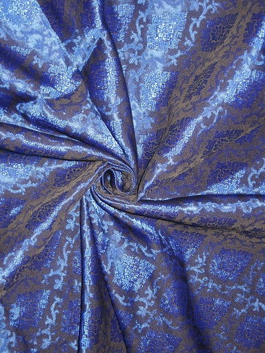 Spun Brocade Fabric Black & Blue colour 44&quot; wide