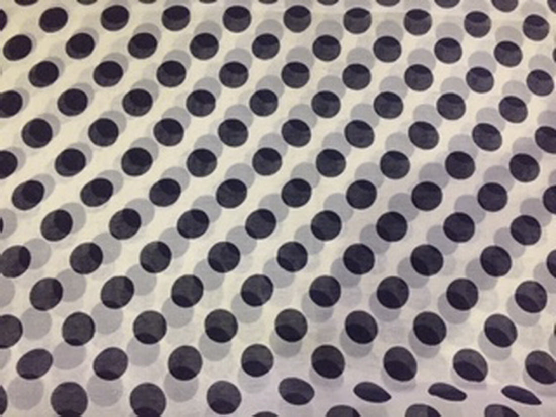 Georgette Fabric Ivory with Blacks Dots single length 2.30 mtr 44&quot; wide