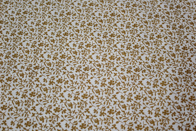 100% Linen Beautiful Gold Floral Print Fabric 58" wide[10130]