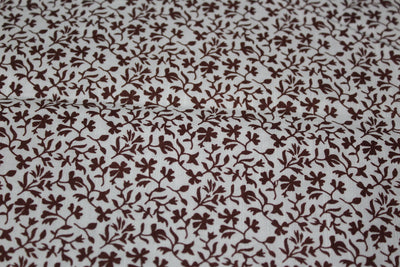 100% Linen Beautiful Brown Floral Print Fabric 58" wide[10131]