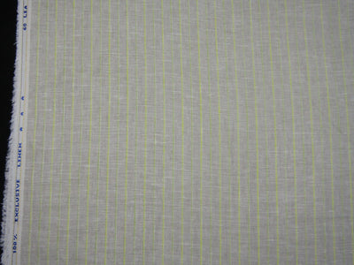 100% Linen sand and yellow stripe 60's Lea Fabric 58" wide [1055]