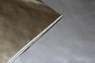 100% SILK DUTCHESS SATIN FABRIC REVERSABLE Gold AND WHITE GOLD COLOR 66 MOMME 54" wide