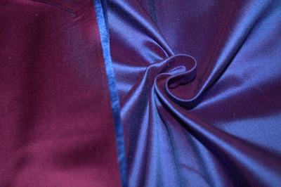 100% Silk Dutchess Satin plum x blue colour Heavy Weight 48 MOMME 60" wide reversable
