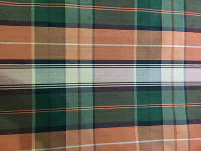 100% silk dupion Plaids fabric 54&quot; wide DUPNEWC1