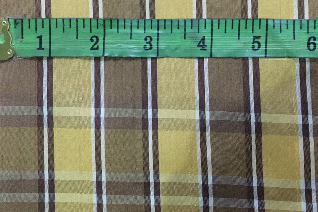 100% silk dupion Plaids fabric 54&quot; wide DUPNEWC1