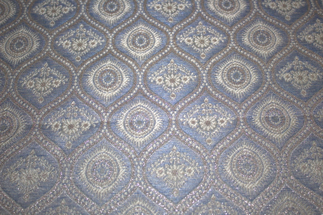 Brocade Fabric 44" wide BRO848/BRO907 available in two designs and color blueish grey and dusty rose red