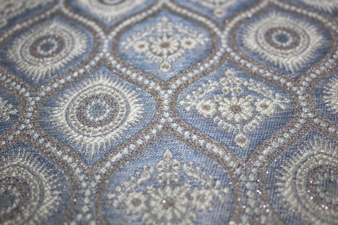 Brocade Fabric 44" wide BRO848/BRO907 available in two designs and color blueish grey and dusty rose red