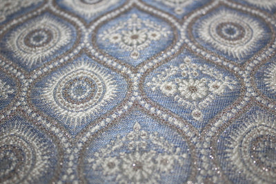 Brocade Fabric 44" wide BRO848/BRO907 available in two designs and color blueish grey and dusty rose red