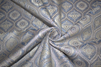 Brocade Fabric 44" wide BRO848/BRO907 available in two designs and color blueish grey and dusty rose red