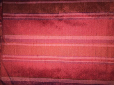 100% silk dupion fabric RED stripes  54&quot; wide