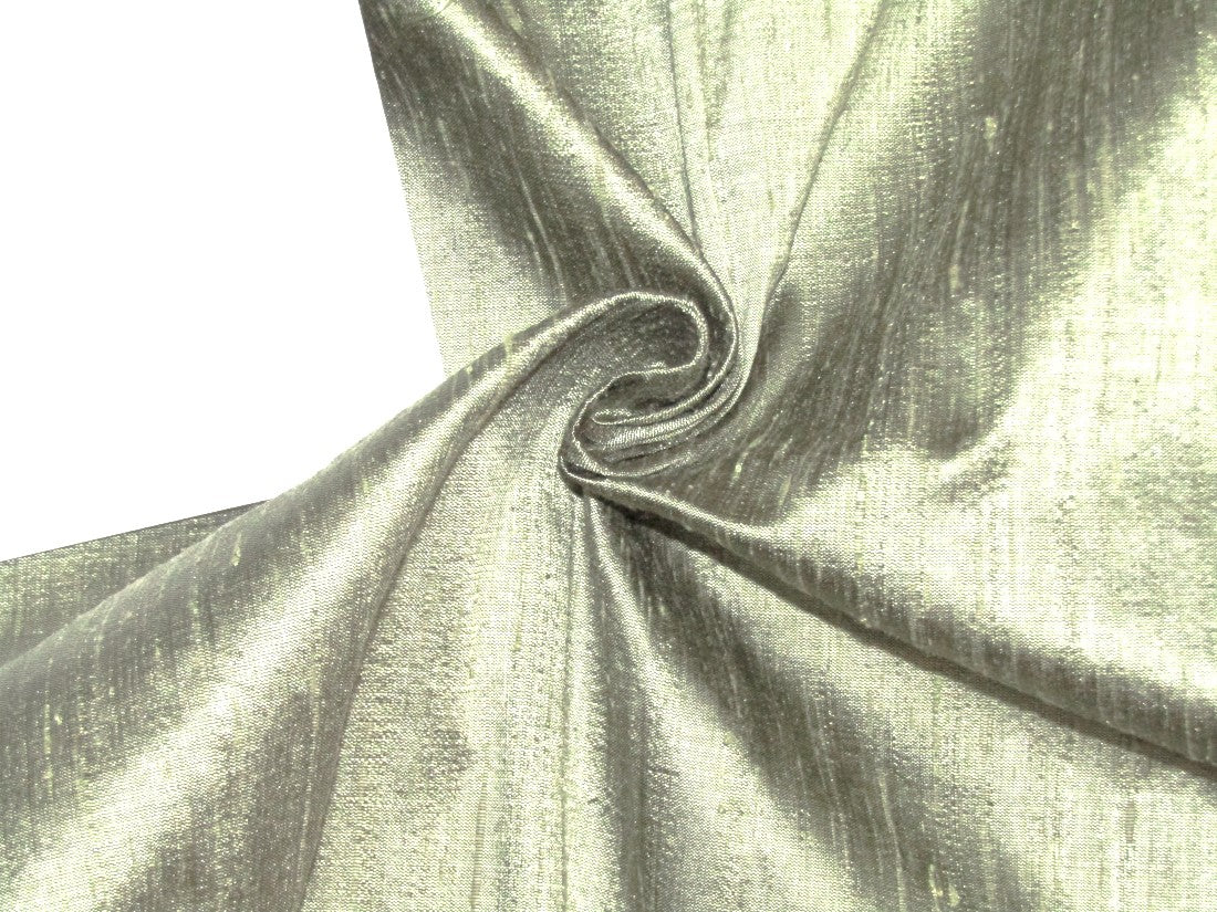 100% pure silk dupioni fabric GREEN X BLACK colour 54" wide with slubs MM92[3]