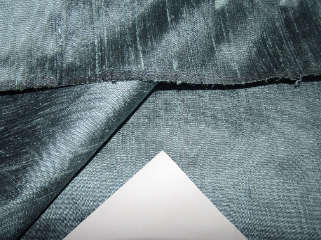 100% pure silk dupioni fabric blue x black greyish blue colour 54" wide with slubs MM86[2]