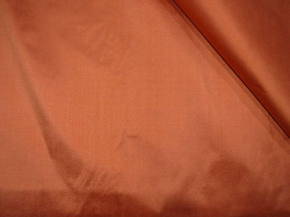 100% Pure silk dupion fabric Orange color 54" wide DUP315