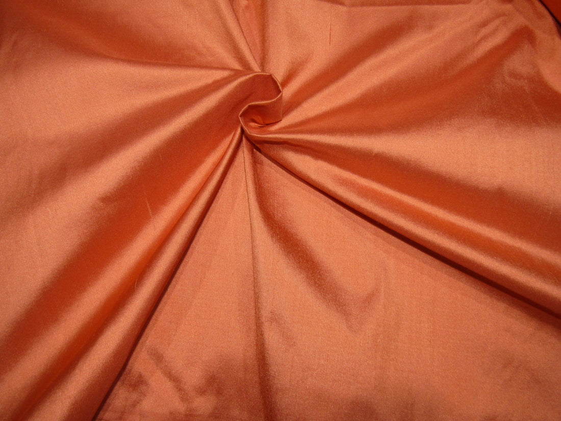 100% Pure silk dupion fabric Orange color 54" wide DUP315