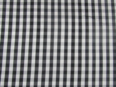 100% Pure Silk dupion Fabric black and white color PLAIDS 54" wide DUP#C31[4] [10583]