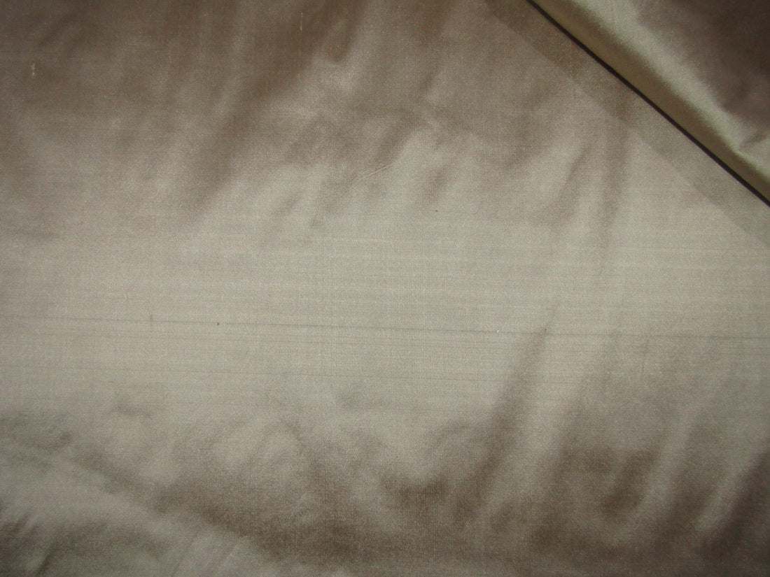 100% Pure silk dupion fabric cream x brown color 54" wide DUP320[1]