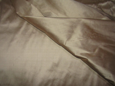 100% Pure silk dupion fabric cream x brown color 54" wide DUP320[1]