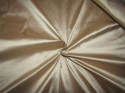 100% Pure silk dupion fabric cream x brown color 54" wide DUP320[1]