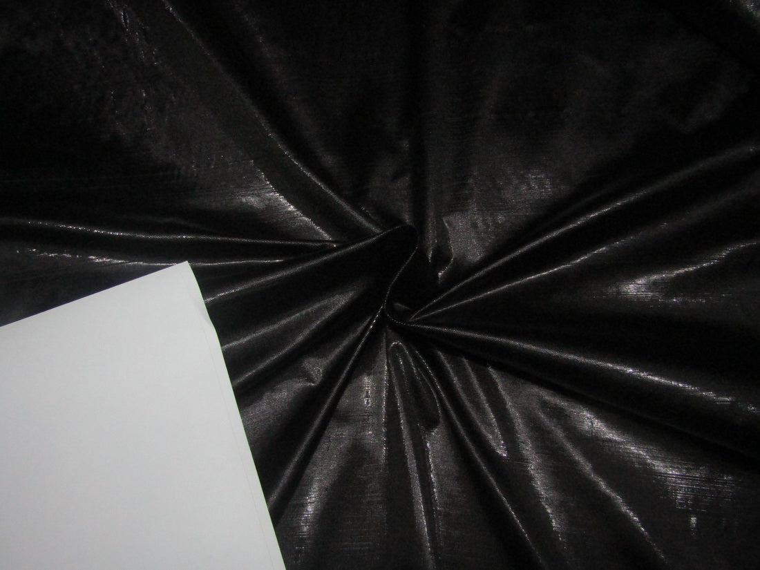 100% Pure Silk Dupion Black with Silver Lurex 54" wide DUP#324