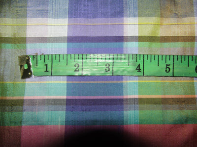 100% silk dupion fabric multi color plaids 54&quot; wide