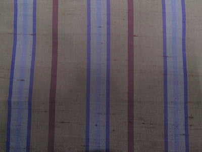 100% silk dupion fabric stripe brown DUPNEWS3[4] 54&quot; wide