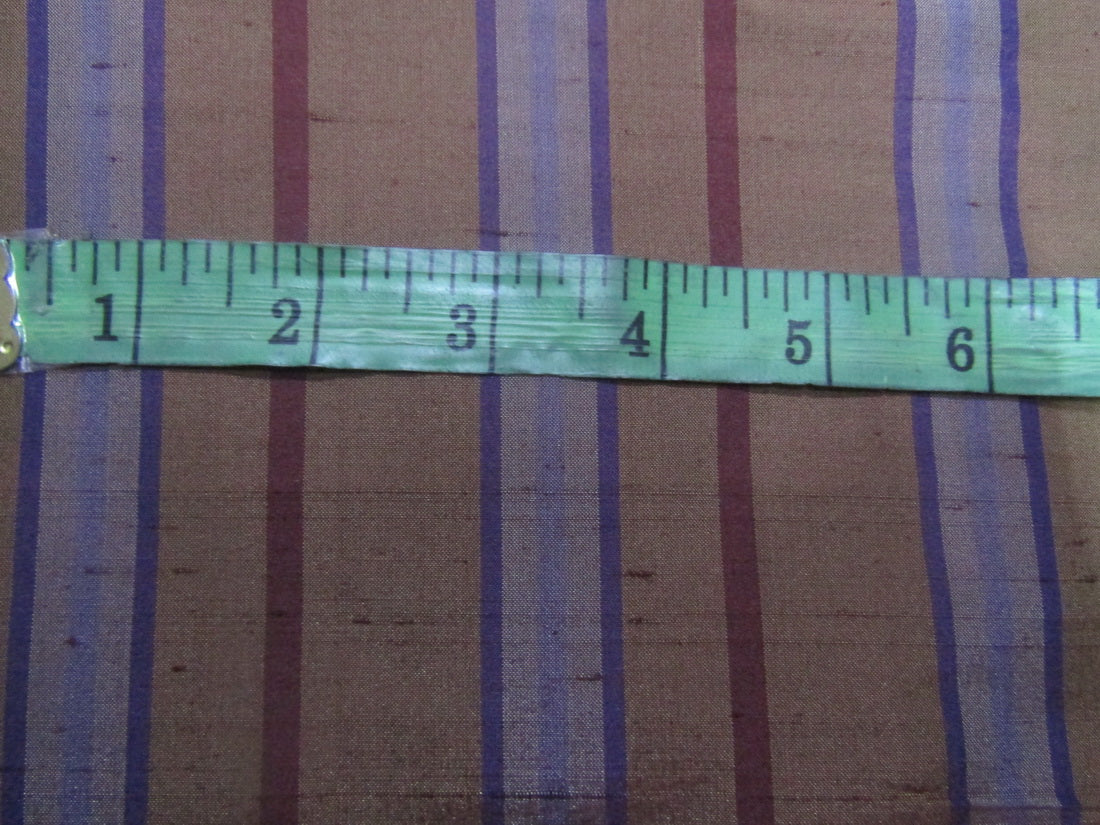 100% silk dupion fabric stripe brown DUPNEWS3[4] 54&quot; wide