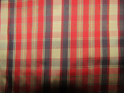 100% silk dupion Plaid fabric 54&quot; wide DUPNEWC5