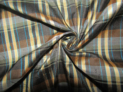 100% silk dupion Plaid fabric 54&quot; wide DUPNEWC5