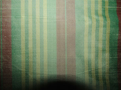 100% silk dupion fabric green pink stripes 54&quot; wide