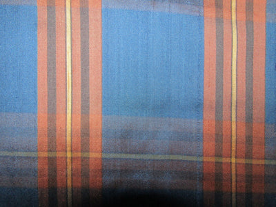 100% silk dupion brown blue black Plaids fabric 54" wide DUPNEWC17[2]