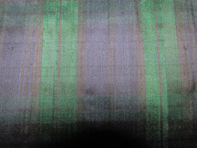 100% silk dupion fabric PLAIDS blue and green 54&quot; wide