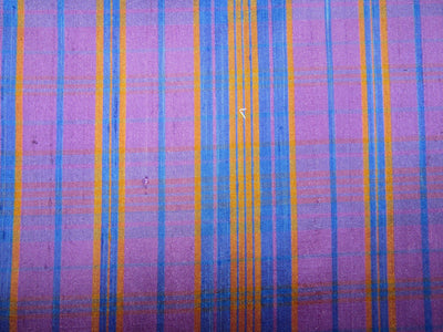 100% silk dupion blue purple mustard and blue Plaid fabric 54" wide DUPNEWC17[5]