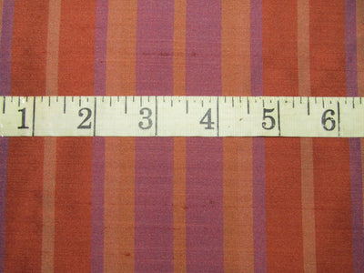 100% silk dupion brown purple rust stripes 54" wide sold by the yard DUPNEWS7[2]