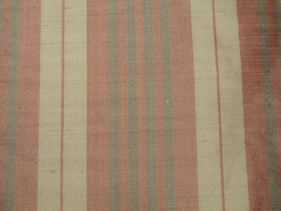 100% silk dupion dusty brown green and red stripes 54" wide sold by the yard DUPNEWS7[5]