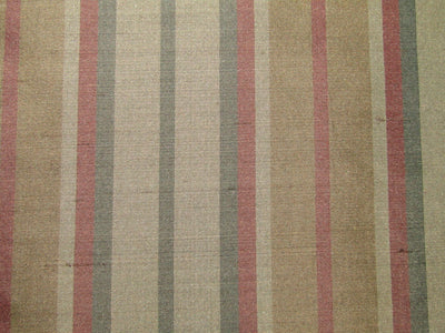 100% silk dupion dusty blue x green and red stripes 54" wide sold by the yard DUPNEWS7[5]