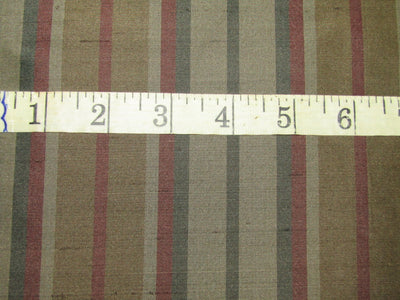 100% silk dupion dusty blue x green and red stripes 54" wide sold by the yard DUPNEWS7[5]