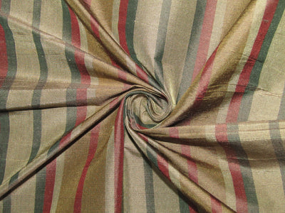 100% silk dupion dusty blue x green and red stripes 54" wide sold by the yard DUPNEWS7[5]