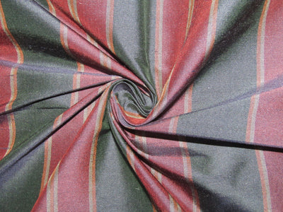 100% silk dupion dusty blue x green and red stripes 54" wide sold by the yard DUPNEWS7[6]