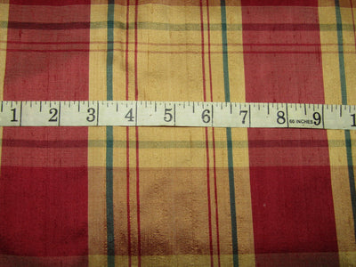 100% silk dupion multi color plaids fabric 54&quot; wide.