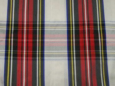 100% silk dupion white red black Scottish tartan Plaids fabric 54&quot; wide