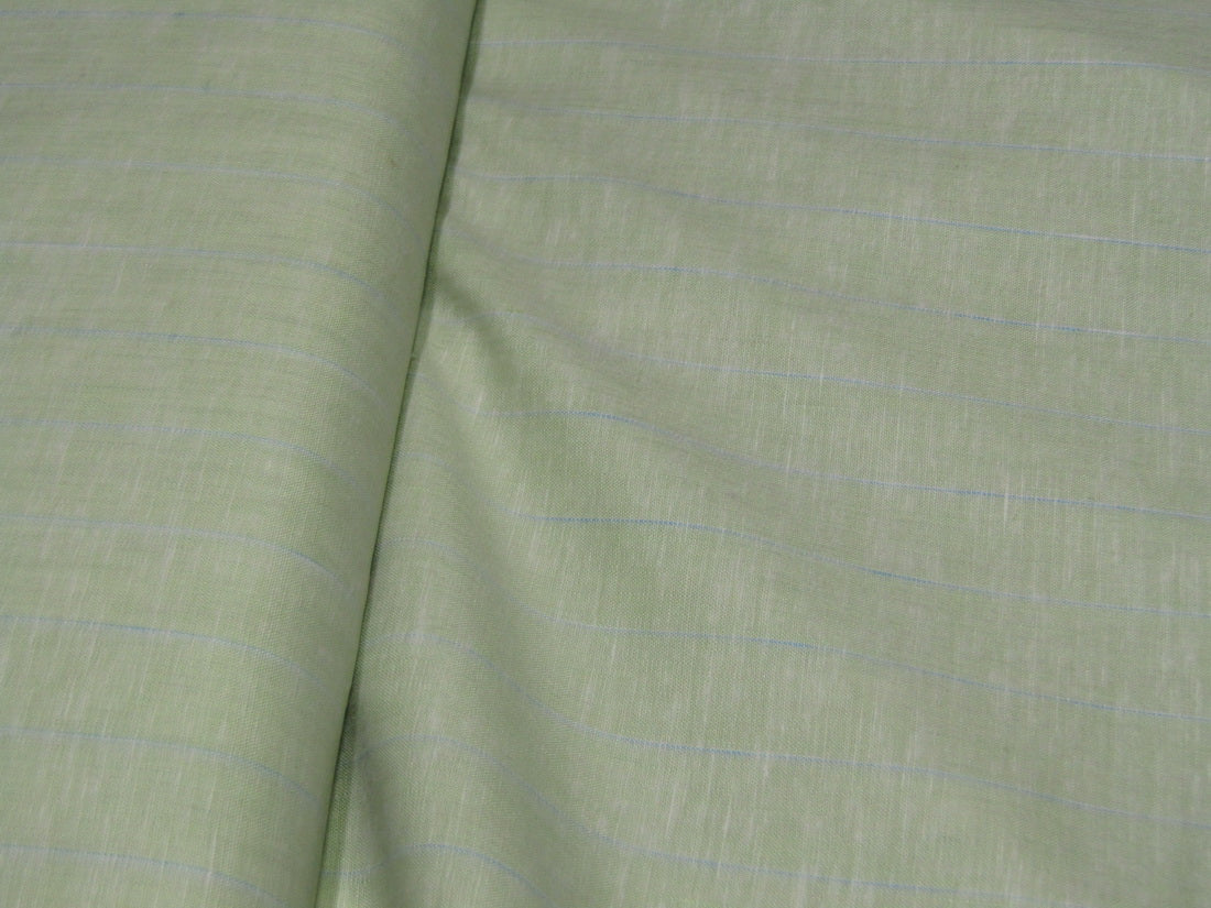 100% Linen pastel green and blue stripe 60's Lea Fabric 58" wide [10792]
