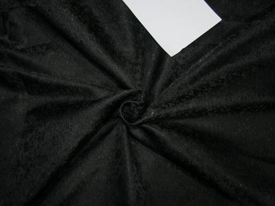 Brocade Jacquard fabric jet Black Floral butterflies color 44" wide BRO246[6]