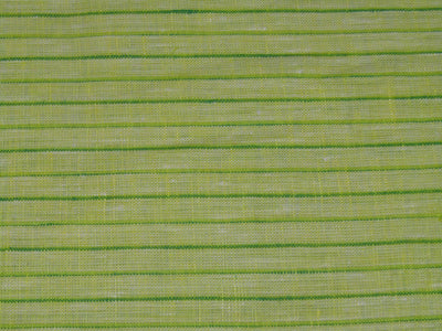 100% Linen Lemon Yellow and Green stripe 60's Lea Fabric 58" wide [10811]