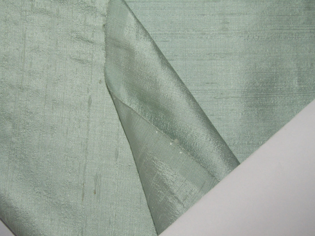 100% silk dupion pastel dusty green color 54&quot; w slubs MM76[6]