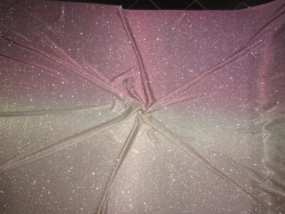 Pink x Silver color Ombre shimmer Lycra fabric ~ 58'' wide.