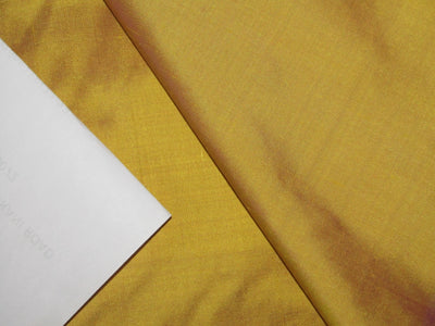 100% PURE SILK DUPIONI FABRIC YELLOW X PURPLE [DEEP MUSTARD] COLOR 54" WIDE DUP376[2]