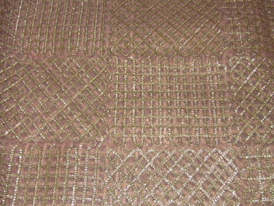 Net Embroidery pale pink and gold 44&quot; by the yard