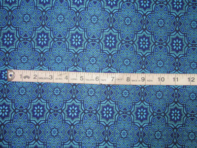 VESTMENT Brocade JACQUARD fabric 44&quot; wide BLUE X BLACK color